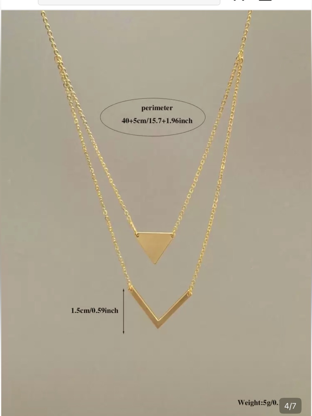 Minimal Gold Layered Triangle Necklace geometric pendant new Jewelry stack - Picture 4 of 5